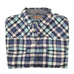 Jachs Girlfriend Bea womens XXL Plaid Button-Up Shirt Long Sleeve flannel fall